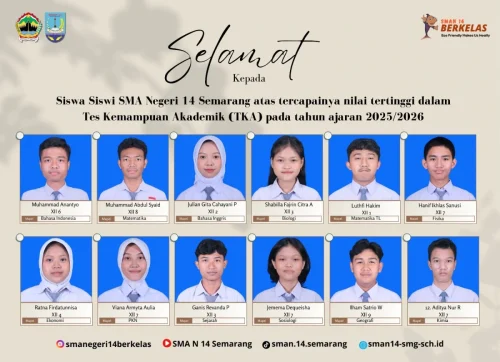Peraih Nilai Tertinggi TKA SMA N 14 Semarang 2025
